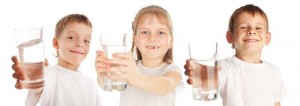 Children with water